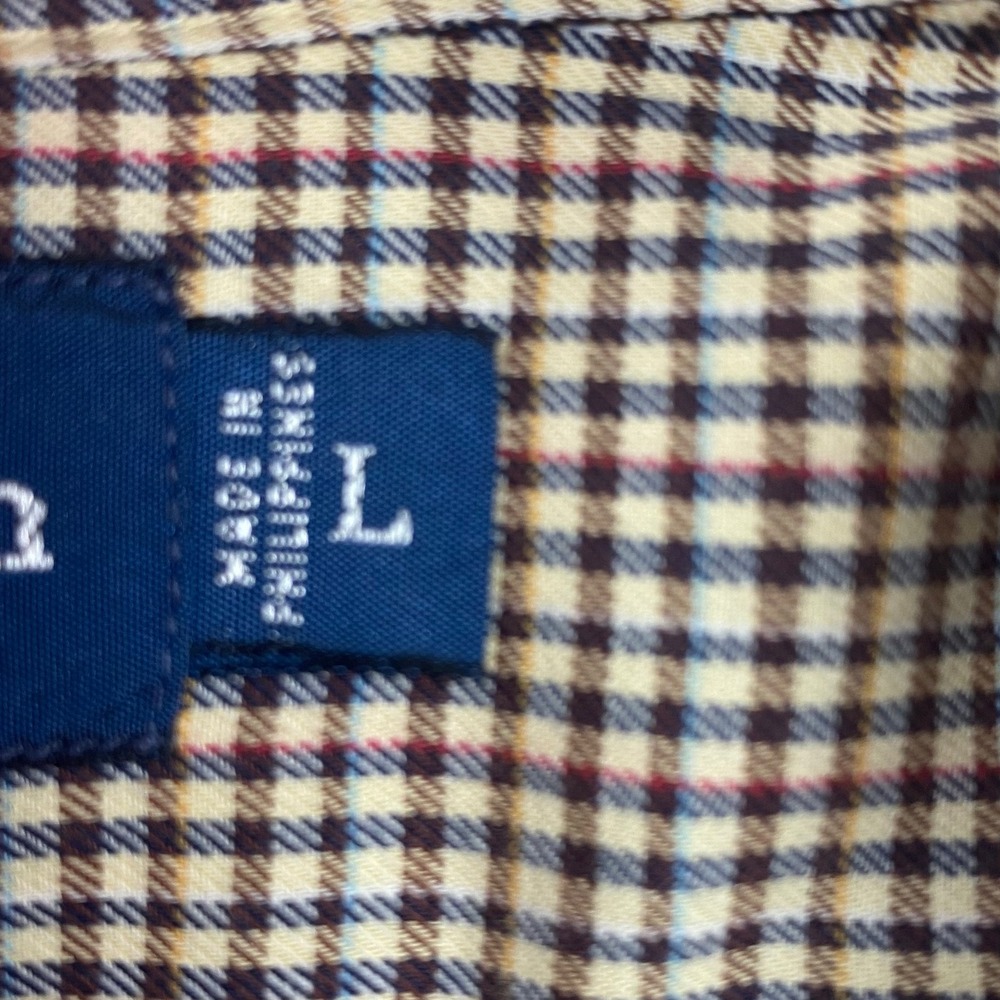 Vintage Ralph Lauren Blake Mens Large Brown Check Long Sleeve Button Down Shirt - Picture 7 of 15